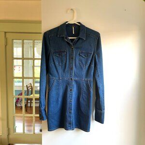 Free People long sleeve denim dress- Sz XS